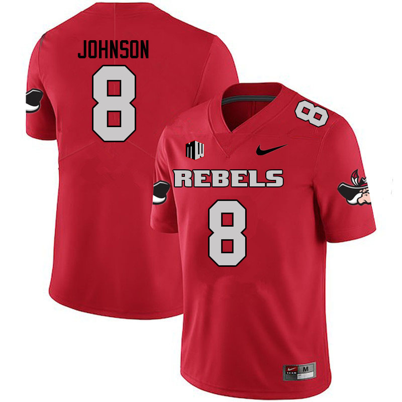 Men #8 Darius Johnson UNLV Rebels College Football Jerseys Sale-Scarlet - Click Image to Close